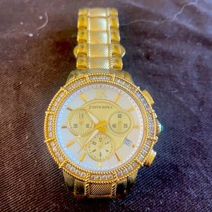 Judith Ripka 14k gold clad silver watch
